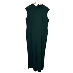 Calvin Klein Sleeveless Wide Leg Jumpsuit Size 16  Mock Neck Flowy Cocktail
